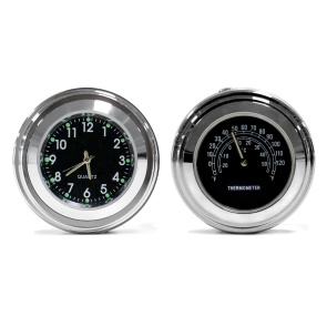 Thermometer-Uhr-Set Schwarz