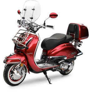 Retro Motorroller EasyCruiser Dunkelrot 50ccm